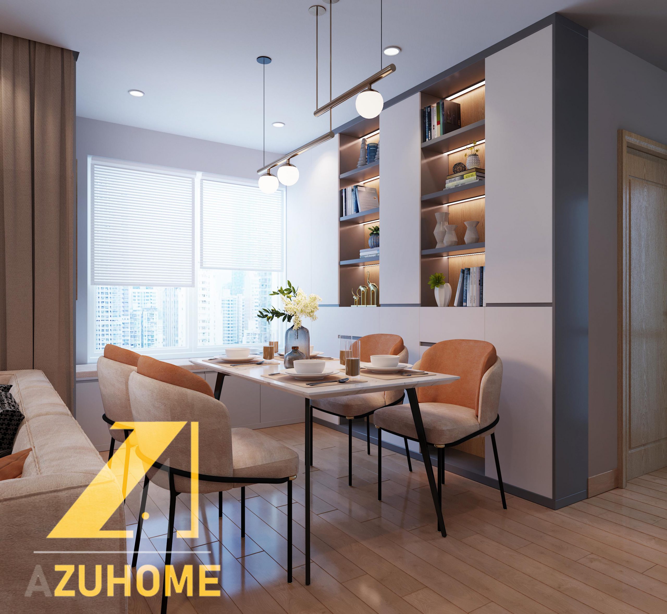 HOT Azuhome cho ra mắt mẫu thiết kế nội thất chung cư 70m2 độc đáo nhất