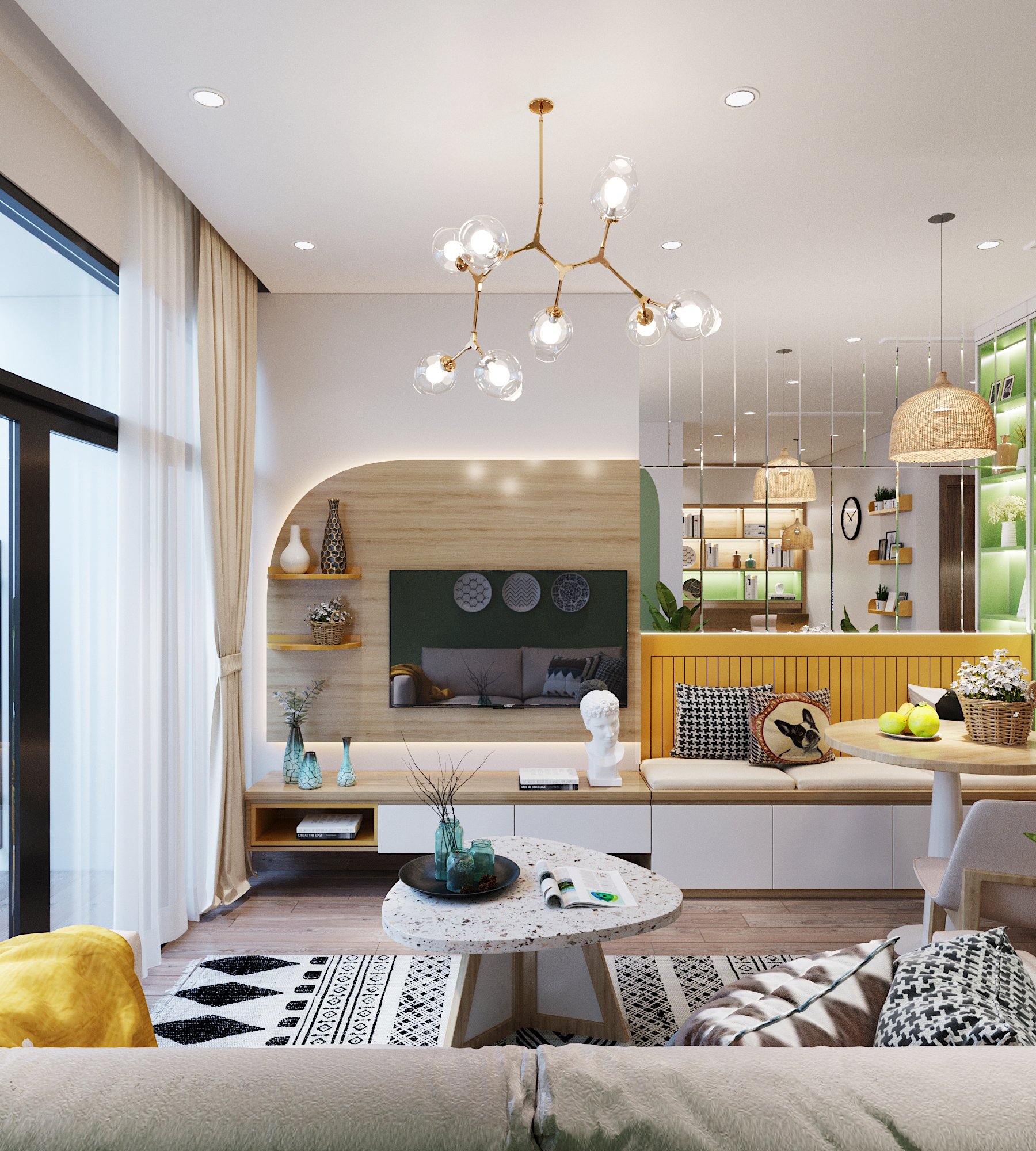 Thiết kế nội thất chung cư 70m2 giá bao nhiêu